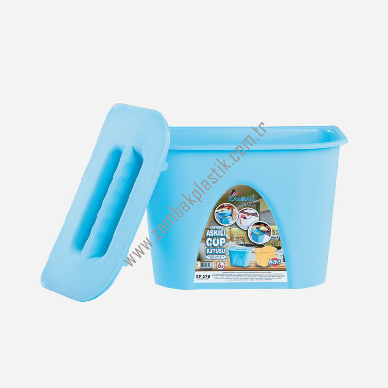 Kapaklı Askılı Çöp Kutusu